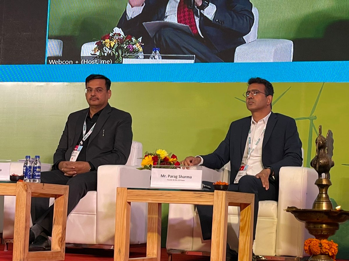 O2Power_India's tweet photo. At the @windergy_india 2022 organised 'Indian Wind Market 2.0-CEO's Perspective' session, @parag1sharma, our founder & CEO, expressed his strong belief on how the #windsector will revive on the back of C&I & green hydrogen demand as both requires RTC power
#renewableenergy https://t.co/T0UskParZk