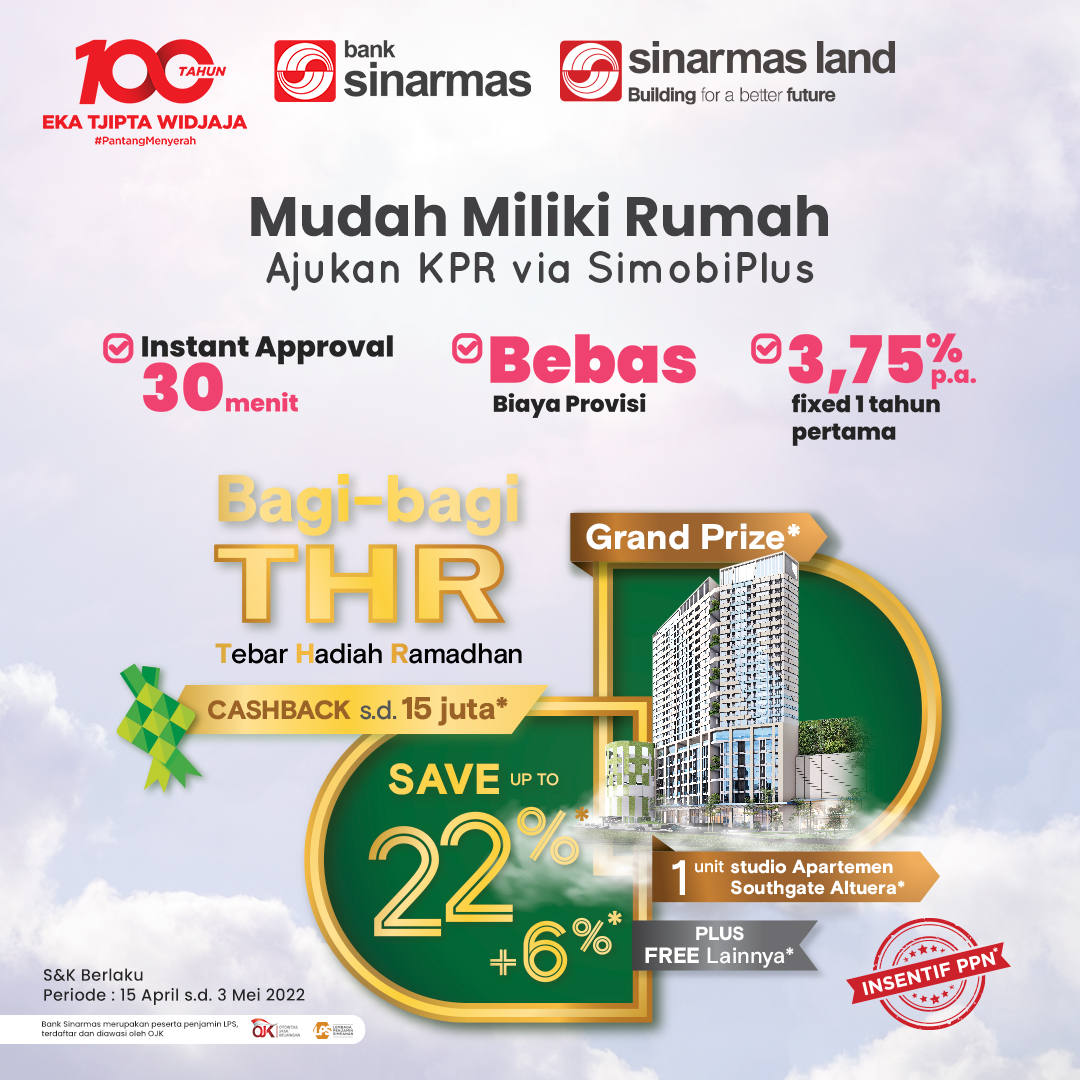 BankSinarmas's tweet photo. Nikmati ajukan KPR tanpa repot via #SimobiPlus dan approval hanya 30 menit. Bayar angsuran lebih ringan dengan bunga spesial 3,75% p.a. fixed 1 tahun pertama dan bebas biaya provisi! Info https://t.co/EdkynC5M6W. S&K berlaku.
#KPRBankSinarmas #BankSinarmas #PromoKPR #Ramadan https://t.co/u2dqre3Zqp