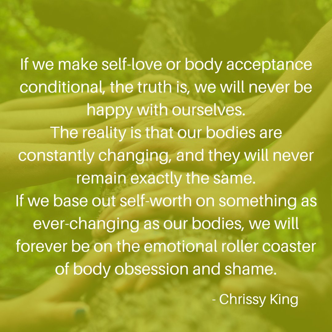 '...If we make self-love or body acceptance conditional, the truth is, we will never be happy with ourselves...' Chrissy King

#FinancialChangeMakers #DiversityAndInclusion #InclusionMatters #FinancialWellBeing #HormonalHealth #PositiveInclusion #FinancialPlanning