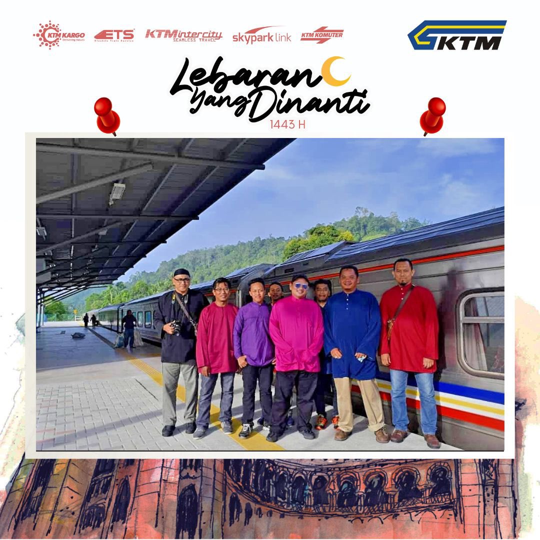 ktm_berhad's tweet photo. Jangan lupa hashtag #KTMBraya2022 #ktmberhad untuk berpeluang muncul di media sosial rasmi KTM Berhad 🥰

#Lebaranyangdinanti #KTMB #ETS #KTMKomuter #KTMKomuterUtara #KTMIntercity #SkyparkLink #DMU #KTMKargo https://t.co/J0wIQ2Jks9