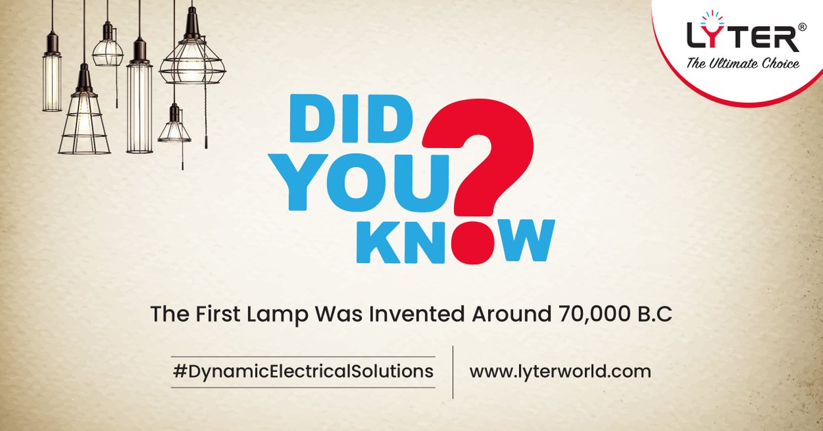 thelyterworld's tweet image. #DynamicElectricalSolutions – Lights are an indispensable part of our life. Yet we know so little about them. Well, here’s a bite-sized #fact for you!
Upgrade the mood of your home today with #Lyter’s dazzling #electricalproducts!

🌐: lyterworld.com

☎️: +91-9833623624