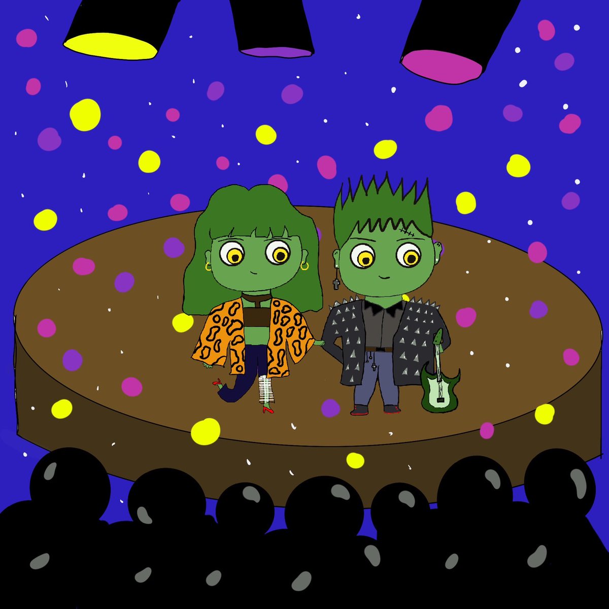 bank_1819's tweet photo. Repost my art work joined Special draw the undead long time ago.

"zombie concert"
You guy are invited to join the Zombie concert. let's rock !!!!

let's join : @zombinationzNFT by @GolfPichaya 
#nft #NFTCommumity #golfpichaya #zombinationz https://t.co/G3B8kb0UTd