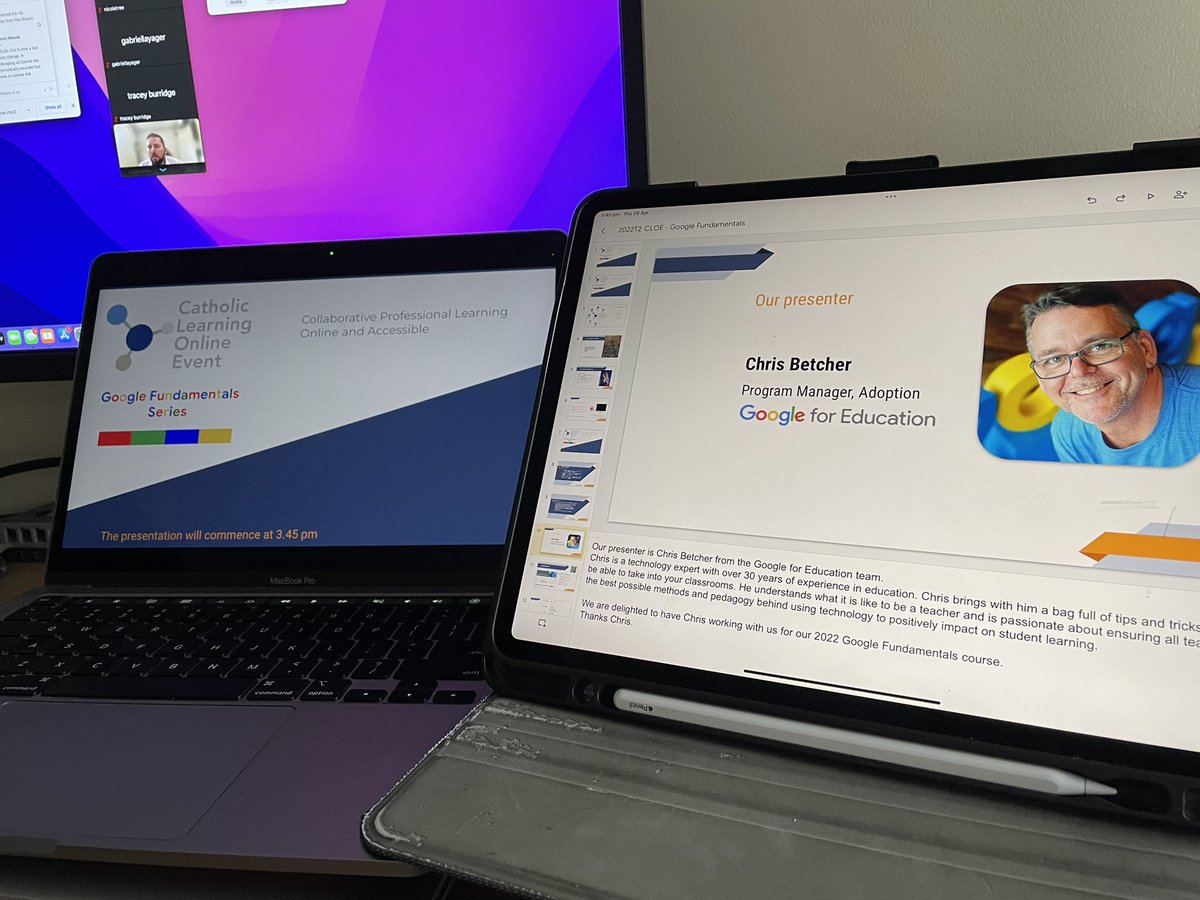 MrBBWoods's tweet photo. Google Fundamentals 2022 is live with @betchaboy + @CEnetAus Catholic Learning Online. 
5 sessions unpacking and exploring everything Google for Education #CLOGF22 #CLOE22 #edtech #GoogleEdu https://t.co/fichBQiALL