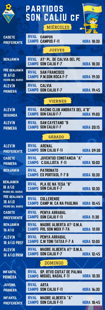 Aquí tenéis los partidos de esta semana 🇷🇼⚽️