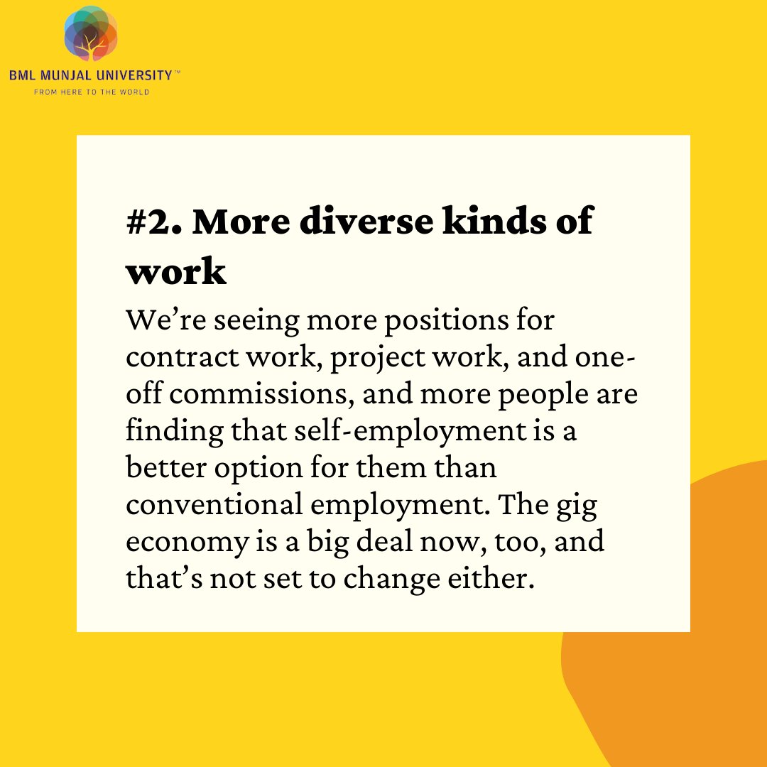 PlaceComm_BMU's tweet photo. Since the job market is so volatile, it’s more important than ever to stay on top of the substantial changes and trends.
#trends #RandomGupShup #jobmarket #EvolvingTrends #employees #gigeconomy #gig #remoteworking #BMU #Placements #PlaceCom #BMLMunjalUniversity https://t.co/io3voivxVS
