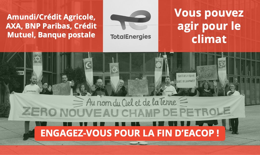 📢 @AXAFrance @Amundi_FR @BNPParibas @LaBanquePostale @CreditMutuel : en tant qu’actionnaires vous pouvez faire pression sur @TotalEnergies pour de réels engagements climat. Pour stopper EACOP votez CONTRE les résolutions 6, 7 & 8 ! #StopTotal #OOTT