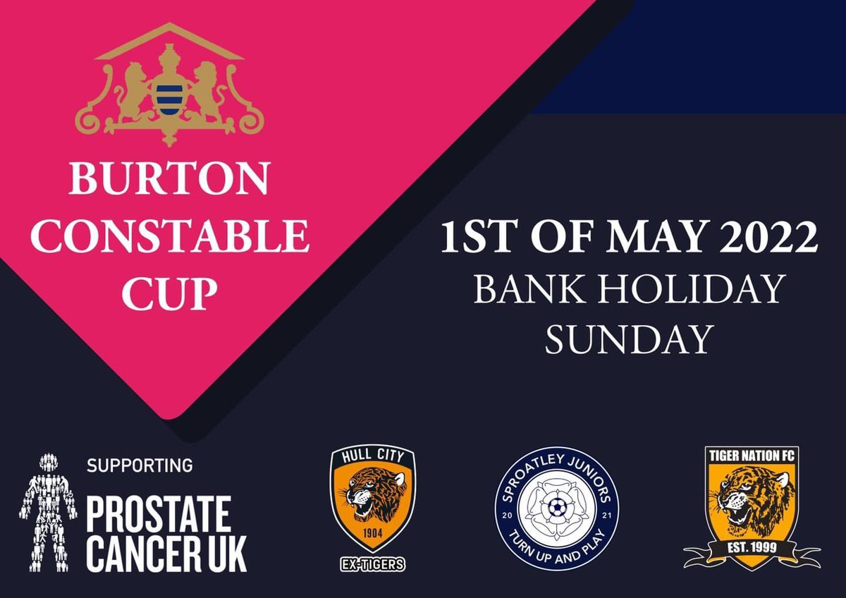 Awards_FC_'s tweet photo. The @BurtonConstable Cup 🤩

This Sunday
Doors from 10am
Curtain raiser: 10:30am (@SproatleyJnrs vs @costello_club U10s)
Tournament: 11:45am 

Free entry, all day, for any one who wears a football shirt, hat or scarf! (Donations very welcome)

More info:
https://t.co/qjjF8H35DI https://t.co/n7dTm3sTKF