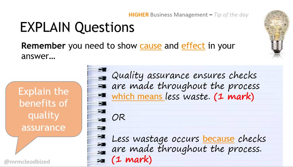 Higher Business Management - Tip of the day! Remember this tip - it could make the difference in your grade in the exam! @hodderschools <a href="/AuchmutyHS/">Auchmuty High School</a>