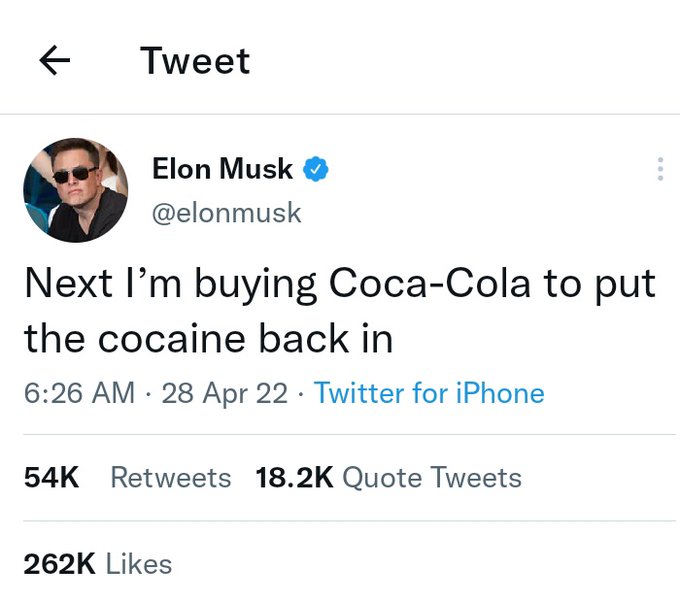 Pbthe1's tweet photo. #CocaCola #ElonMusk wow
#CocaCola 
 #ElonMusk https://t.co/2ZUw2IlNTD