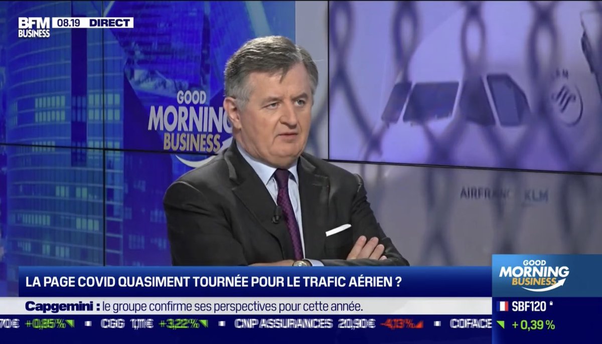 🔴 A. de <a href="/Romanet/">Augustin de Romanet</a> sur <a href="/bfmbusiness/">BFM Business</a> : « La reprise du trafic aérien est là ! + de 4000 postes à pourvoir sur les plateformes aéroportuaires parisiennes, notamment dans les secteurs de la sûreté, de la vente et de la restauration.
600 emplois sont proposés au sein du Groupe ADP »