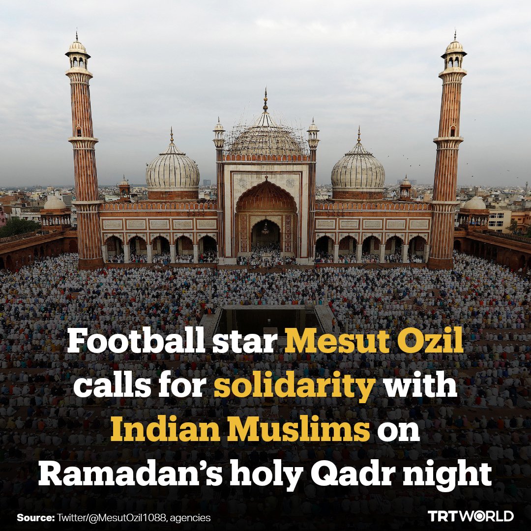 trtworld's tweet photo. “What is happening to human rights in so-called largest democracy in the world? #BreakTheSilence.”
 
Turkish-German Fenerbahce footballer Mesut Ozil draws attention to India's treatment of Muslims, urges his Twitter followers to spread awareness on the issue https://t.co/3tqsCwZHiK