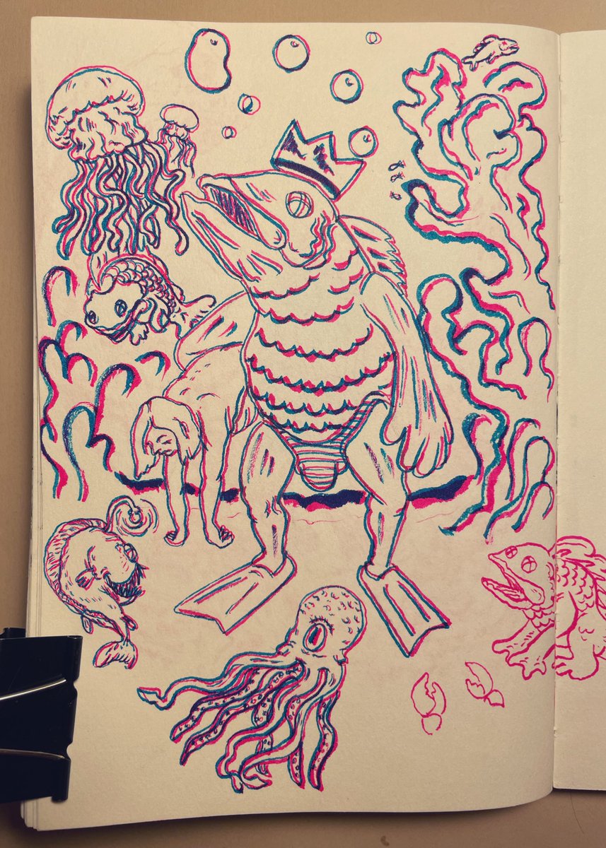 mollusquanxieux's tweet photo. chausse tes lunettes 3D #3D #bossfish #drawing #sketchbook #pentel #art https://t.co/kUWAJcqDHH