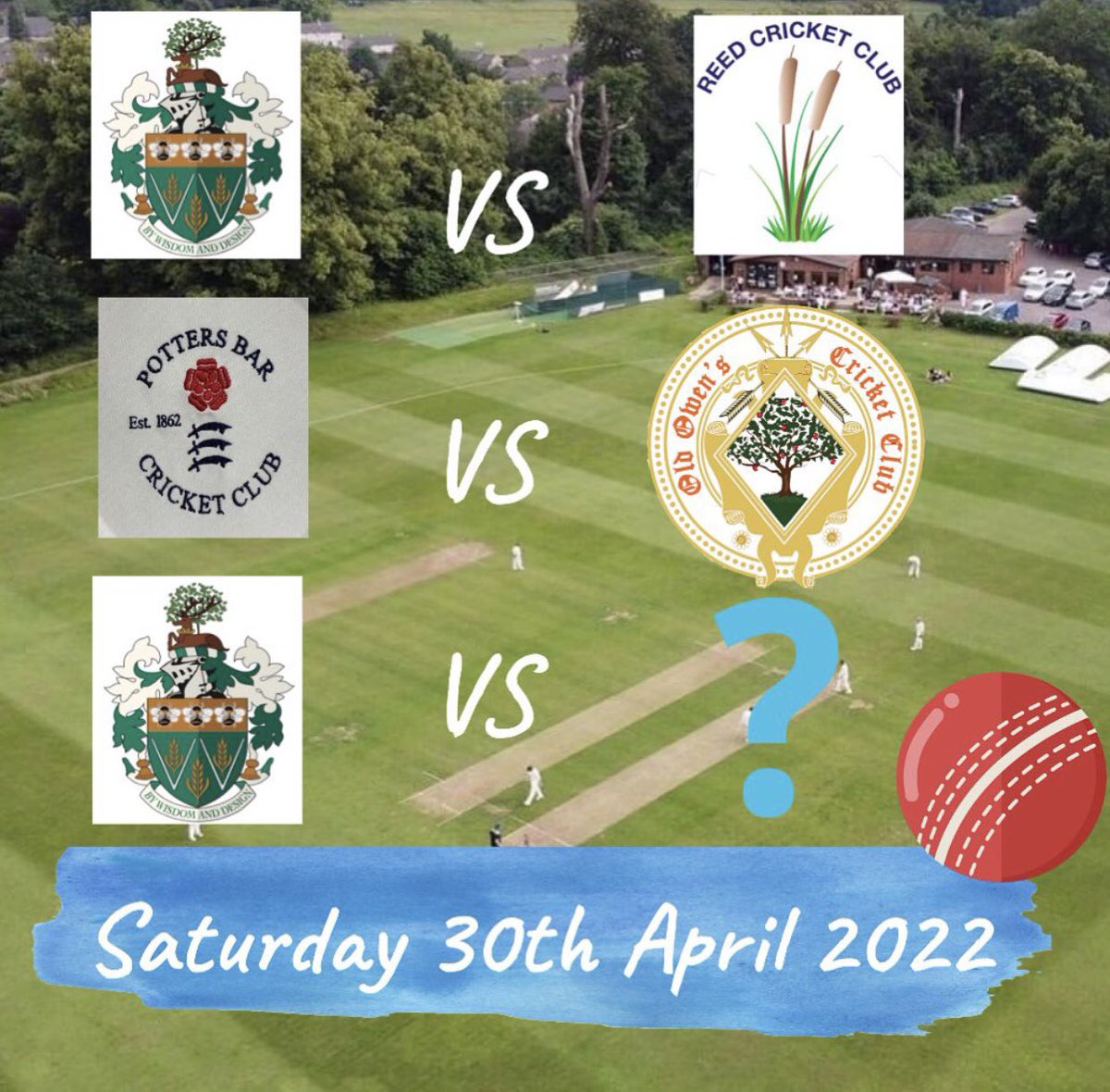 WelwynBees's tweet photo. Cricket Season is BACK!
Saturday 30th April 2022 - 20/20 finals day

Game 1 - WGCCC 1st XI Vs Reed CC ✅ 
(Welwyn have received a bye) 
Game 2 - Potters Bar CC VS Old Owens CC
Game 3 - WGCCC 1st XI VS TBC 

Location:  Potters Bar CC
The Walk
Potters Bar
Herts
EN6 1QE 
🐝🐝🐝 https://t.co/jKsT38wRXa