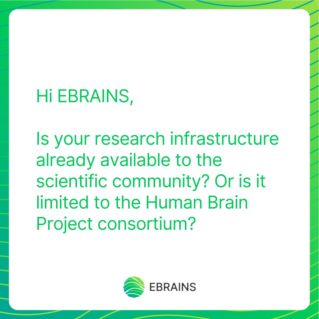 EBRAINS is open to the global #brain research and #neuroscience community. 

Our mission is to provide the scientific community at large with an open state-of-the-art capability, tools and services that foster collaborative brain science.

Learn more: bit.ly/3rTebdX