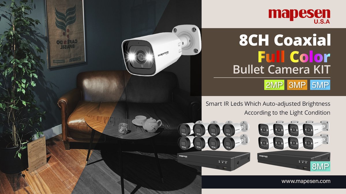 MapesenTechnol1's tweet image. #mapesen 4CH/8CH 2MP 3MP 5MP 4K HD Coaxial AHD CVI TVI Full Color Colorvu Indoor and Outdoor Bullet Camera Kit.
Let's indulge in this colorful world!
#fullcolorcamera #colorvu #AHDcamera #starlightcamera