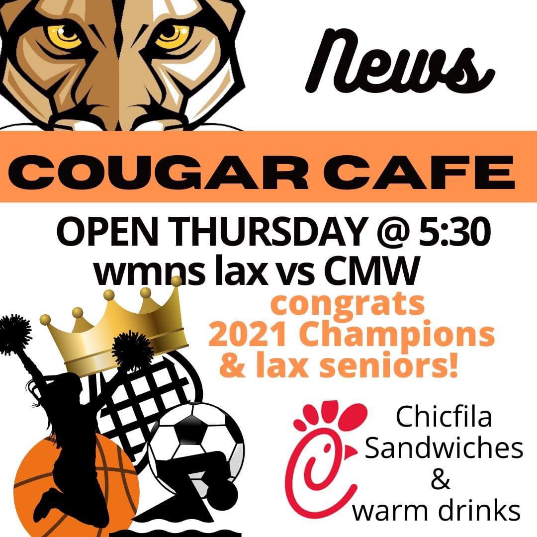 So many great things happening on one night. You should be there! Come early so you don’t miss anything, have dinner at the Cafe! #scocougs