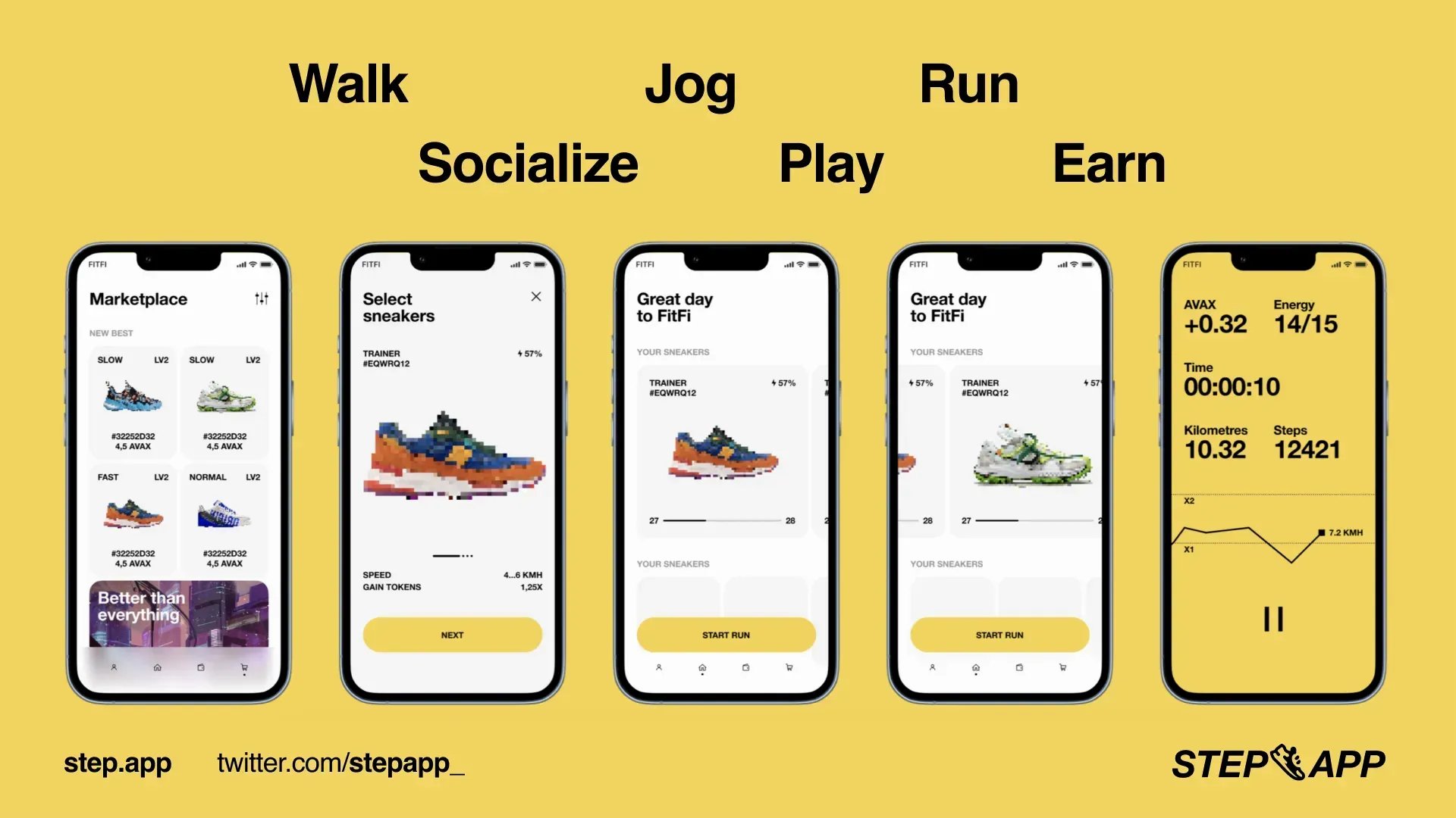 Passo App | Beta público ao vivo no Twitter: "O Step👟App não é apenas um rastreador de #fitness - ele transforma metas de condicionamento físico em: 💸Renda 🥰Alegria Social 🏃Competição amigável Desenvolvido pela tecnologia líder em #