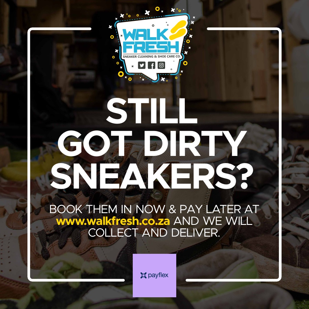 WalkFreshSA's tweet image. Still got dirty sneakers?

Why not pay for your order in 4 easy installments, interest free with @PayflexZA 

1. Head over to our website
2. Book any cleaning service for your dirty sneakers
3. Choose PAYFLEX as your payment option on check-out.

Book now: walkfresh.co.za/col.../book-yo…