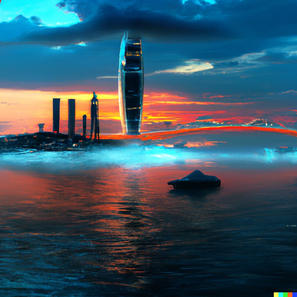 refikanadol's tweet photo. Gn from DATALAND! Sunset and sunrise experience from two different Urban Dreams :) #dalle2 https://t.co/oT89hv57IW