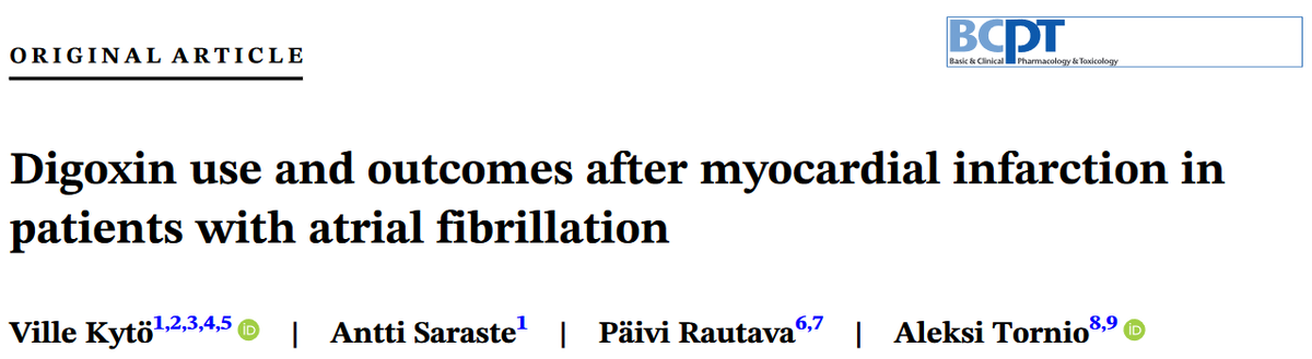 1/n

Digoxin use and outcomes after myocardial infarction in patients with atrial fibrillation

New study by <a href="/AleksiTornio/">Aleksi Tornio</a> and colleagues – study highlights 👇