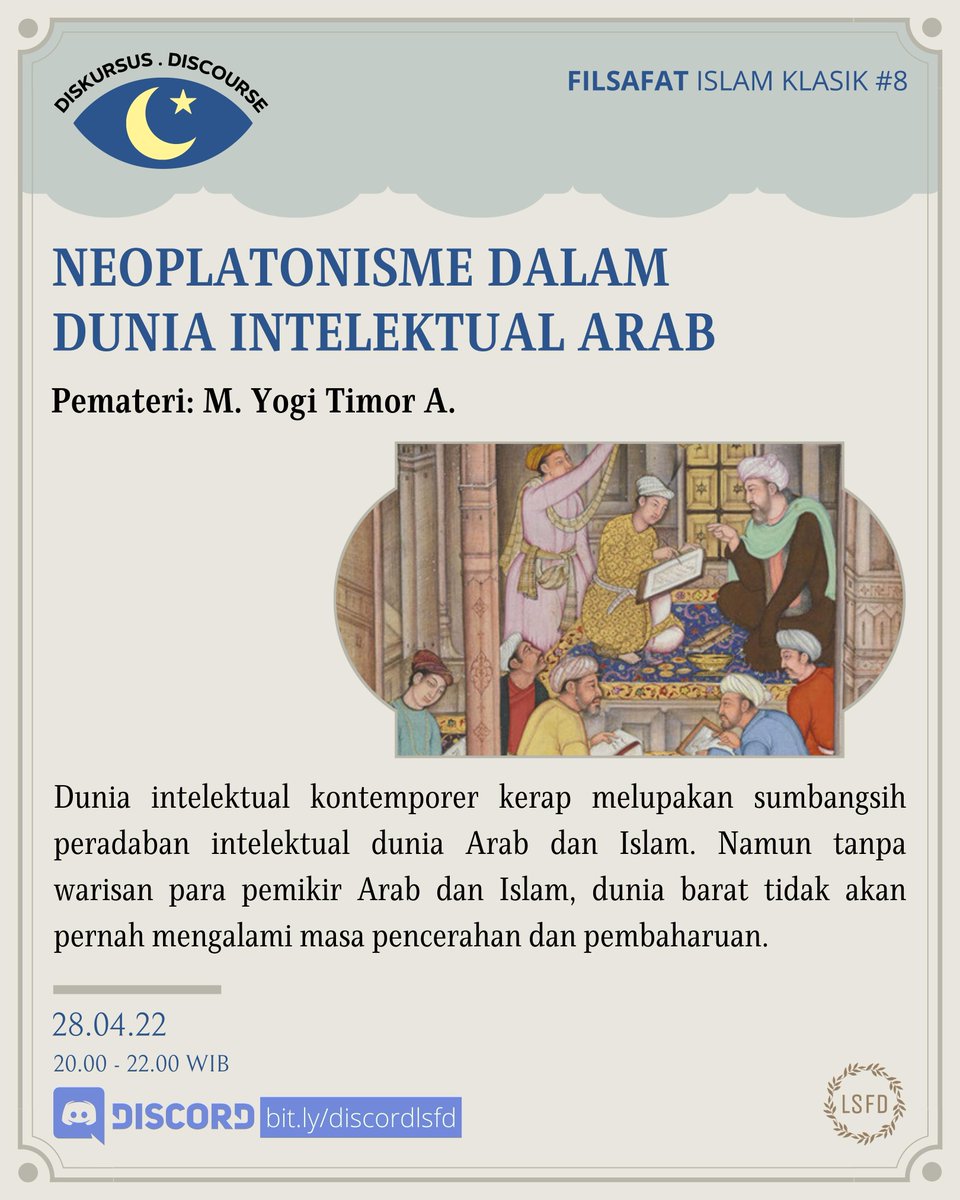 lsfdiscourse's tweet photo. Kajian Neoplatonisme
Selama masa imperium Romawi, filsafat diajarkan melalui doktrin yang berasal dari pemikiran Plato, Aristoteles, Epicurus, dan Zeno. Filsafat awalnya tersebar di kota tertentu seperti di Roma, Athena, dan Alexandria.
#intellect #intelek https://t.co/WXxMGNtd6j