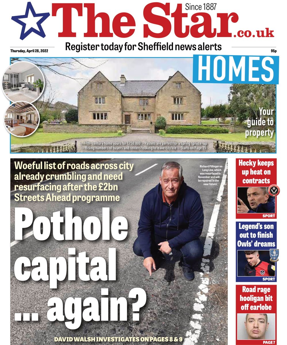 Is @Amey re-resurfacing your road within the next 12 months? Check the list in <a href="/SheffieldStar/">The Star, Sheffield</a> today and contact me if it's not - but badly needs it. #buyapaper