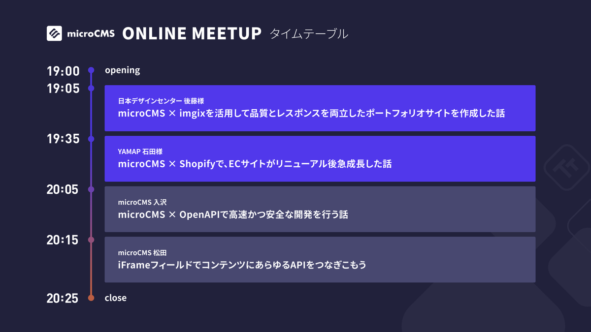 micro_cms's tweet photo. 【microCMS Online Meetup】
先日開催しましたmicroCMS Online Meetupのアーカイブ動画をmicroCMS YouTube公式アカウントにて、公開しています！
見逃した方はぜひご視聴ください🎙️
#microcms_meetup
視聴URLはこちら👇👇
https://t.co/QX79lmL9HC https://t.co/8huIFKsSoD