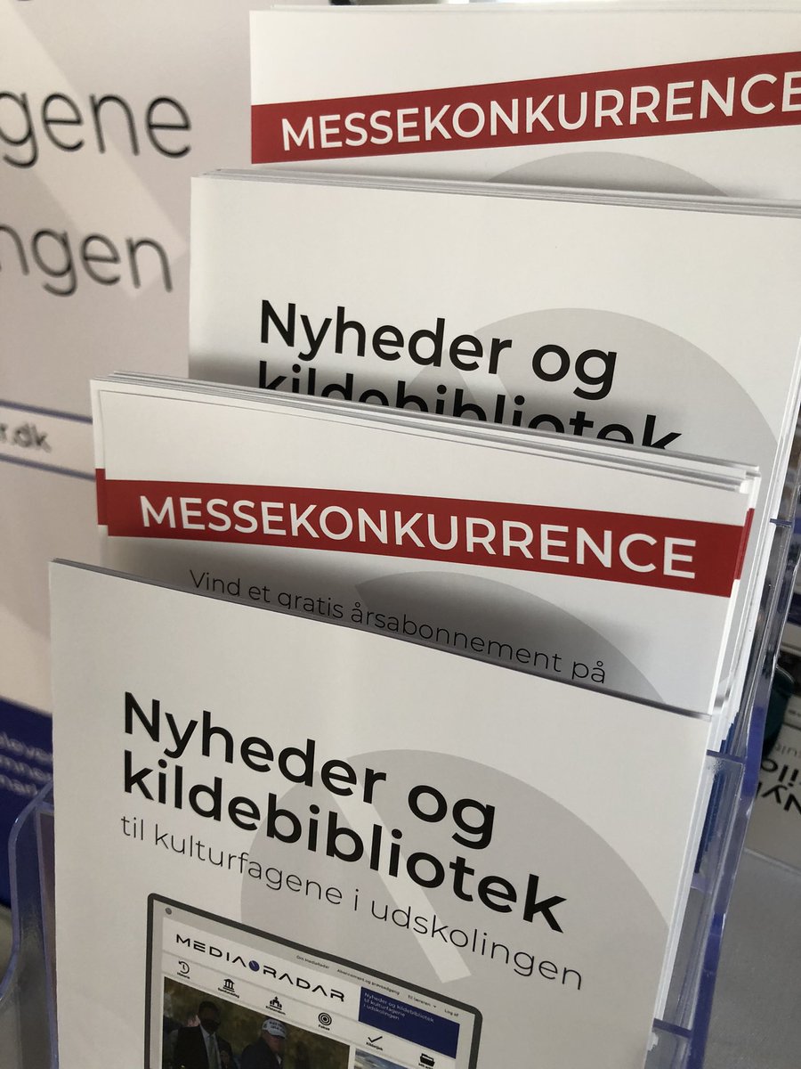Skal du være med i medie- og kildeportalen MediaRadars messekonkurrence - kik forbi vores stand på #lærfest i Aarhus og vær med i konkurrencen om et gratis abonnement til din skole. Vi står i Musikhuset :-) #laerfest