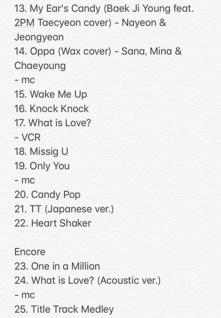 twiceland zone2 セトリ