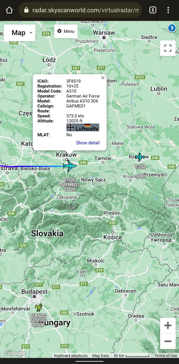 scan_sky's tweet photo. As Suspected - German Air Force 🇩🇪 - Airbus A310-304 - #GAFMED1
Inbound To Rzeszów-Jasionka Airport 🇵🇱 The Main Hub For Allied Forces Assisting With The Humanitarian Response To The War In Ukraine 🇺🇦 Including The Medical Evacuation Of Ukrainian Citizens. https://t.co/R9owCqRIap