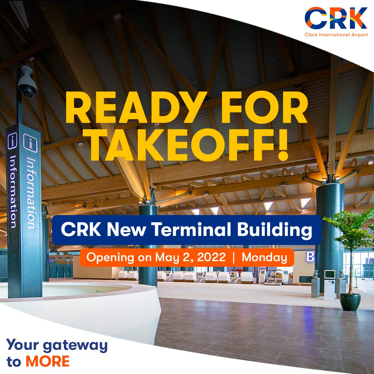 Experience MORE with the new #ClarkInternationalAirport! Heads up, passengers! World-class travel is headed your way. On May 2, 2022, all domestic and international flights will arrive and depart from the new Clark International Airport Terminal along CRK Airport Road.