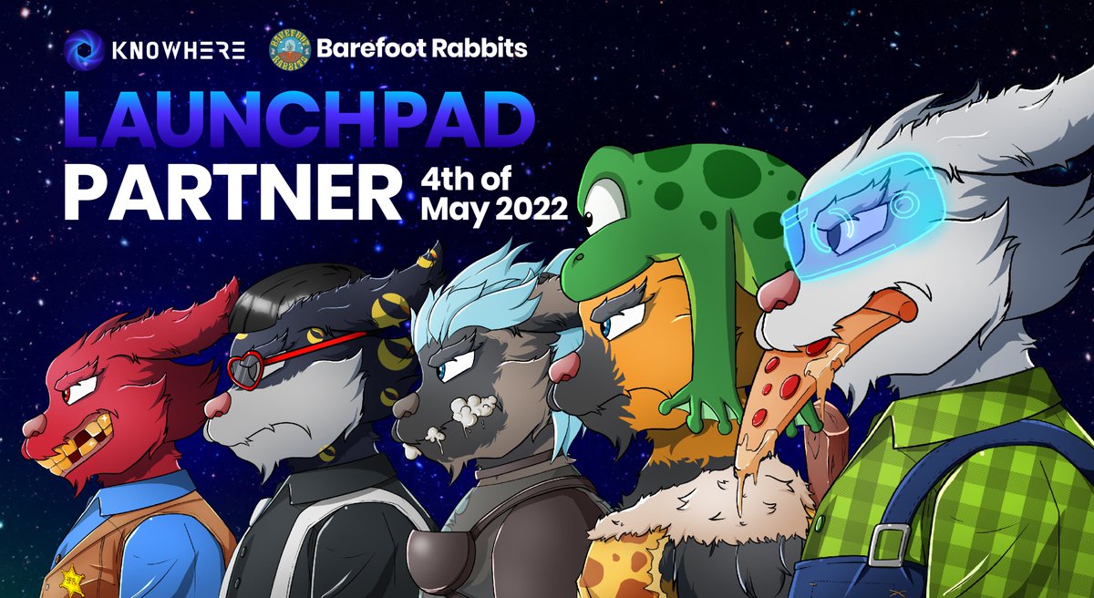 Knowhere 👾 Terra NFT Marketplace 🌔 (@knowhere_art) on Twitter photo 1/🚨Launchpad Partnership <a href="/barefootrabbits/">BareFoot Rabbits DAO🌔 | Minting soon on sol</a>🐰
Date: 4th of May 📌
Supply: 500🐇
Price: 75 $UST
🎁To celebrate, we're giving away 10 WL🥳
1⃣❤️+ RT + tag 3 friends
2⃣Fill in: docs.google.com/forms/d/1ryl3U…
3⃣ Join discord.gg/D8gRY4Apyy
#barefootrabbitsmultiplyinspace🐰👾🐰🐰👾🐰 1/🚨Launchpad Partnership <a href="/barefootrabbits/">BareFoot Rabbits DAO🌔 | Minting soon on sol</a>🐰
Date: 4th of May 📌
Supply: 500🐇
Price: 75 $UST
🎁To celebrate, we're giving away 10 WL🥳
1⃣❤️+ RT + tag 3 friends
2⃣Fill in: docs.google.com/forms/d/1ryl3U…
3⃣ Join discord.gg/D8gRY4Apyy
#barefootrabbitsmultiplyinspace🐰👾🐰🐰👾🐰