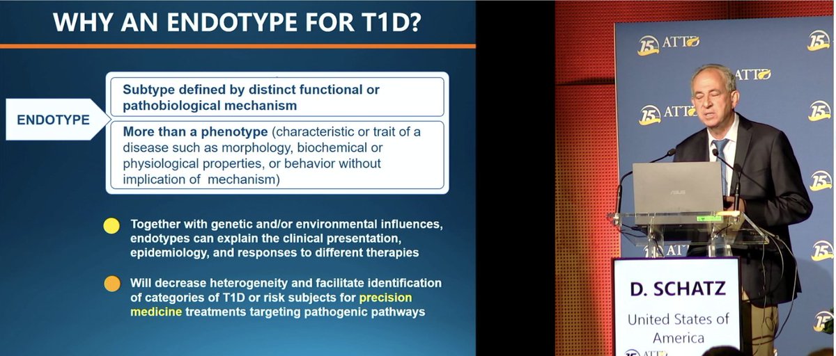 RosaCorcoy's tweet photo. *️⃣ In #T1DM, #endotype (defined after functional and pathobiological mechanism) is more relevant than phenotype!
D. Schatz at #ATTD2022 https://t.co/3Jbrsk7Mav
