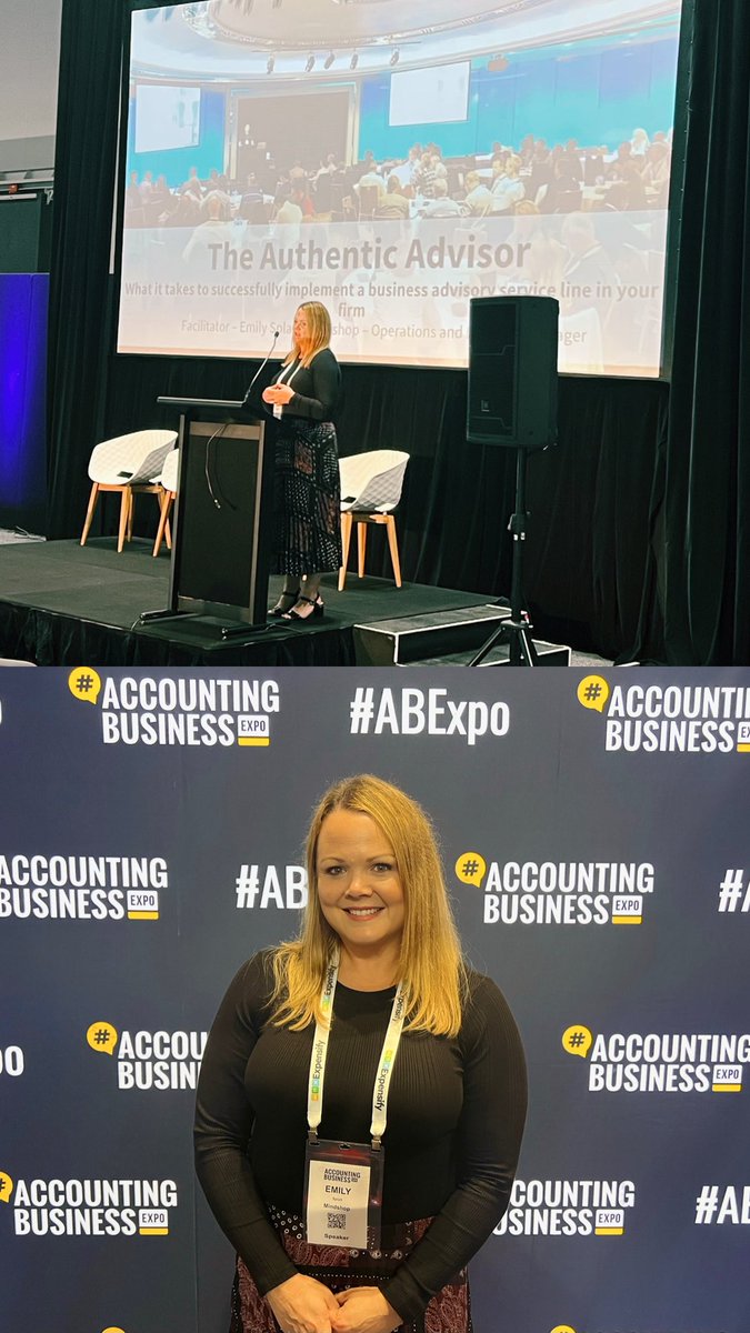 Great day at <a href="/AccountingBExpo/">Accounting & Business Expo</a> meeting new people and presenting a session on ‘The Authentic Advisor - What it takes to successfully implement an advisory service line in your firm’ #mindshop #businessadvisory #abeexpo