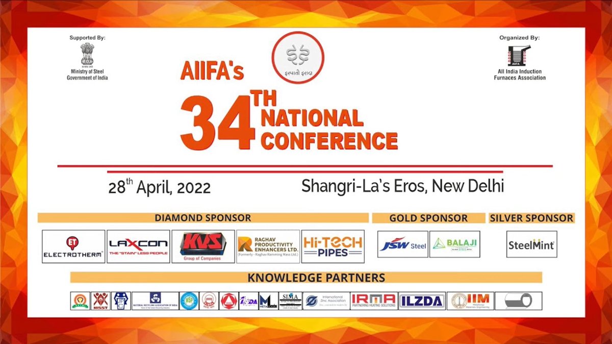 BigMint_Co's tweet photo. We are pleased to be the Silver Sponsor of the 34th National Conference organised by All India Induction Furnace Association and supported by @SteelMinIndia
Watch it live: https://t.co/jmsF4bIoMB
Sharing few glimpses from the event here!
#AIIFA #SteelMint https://t.co/7vJcbukXtT