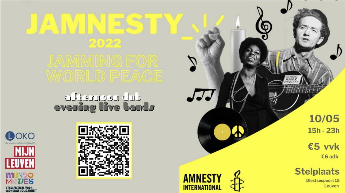 CarolienVekema's tweet photo. Trotse jongerenwerker maakt graag reclame voor #Jamnesty. Een mini-festival dat de Leuvense jongeren van @amnestyvl zelfstandig in elkaar boksen! Spread the word 🫶🏻 https://t.co/mqmq18BgB5
