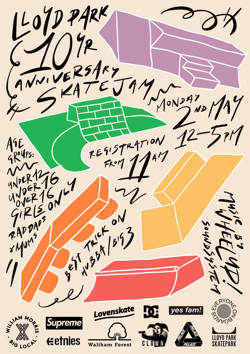 Skate Jam is back on Monday 2nd of May, loads of prizes to be won!
Location: Lloyd Park.

Free skate lessons 11am - 12pm
Registration at 11am
Skate jam 12 - 5pm