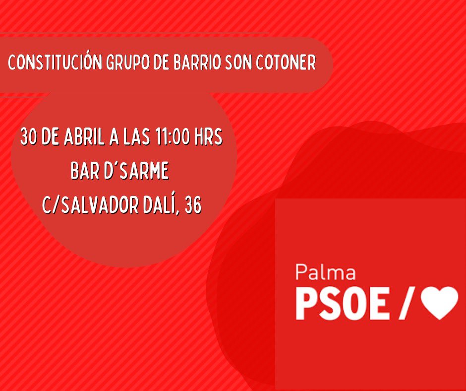 PalmaPonent's tweet photo. 🌹 Te esperamos el sábado en #SonCotoner. https://t.co/ModluJiAZt