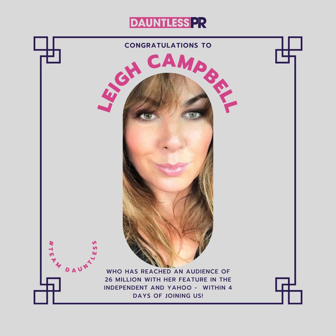 Luana_Ribeira's tweet photo. WOW - @leighcampbellco has reached an audience of over 26 MILLION with her story in the @IndyLife and @Yahoo
Read it here:
Independent - https://t.co/itu0OZ93nR
Yahoo - https://t.co/i34qDNwYnt
#TeamDauntless #ClientWins https://t.co/YU4230BP0L