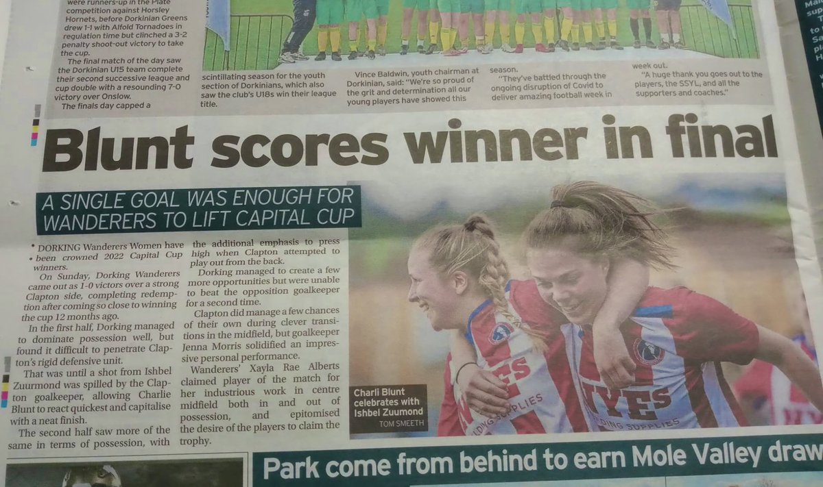 🗞 𝗥𝗘𝗔𝗗 𝗔𝗟𝗟 𝗔𝗕𝗢𝗨𝗧 𝗜𝗧…

Our Capital Cup win in the Leatherhead &amp; Dorking Advertiser!🏆

<a href="/SurreyLiveSport/">Surrey Live Sport</a>