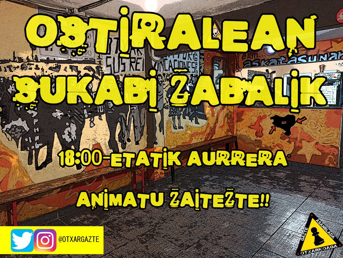 otxargazte's tweet photo. Bihar Sukabi irekita izango dugu. 
🏓Aisialdi eskaintza egongo da, anima zaitez eta etorri! https://t.co/NP3MXsNwK9