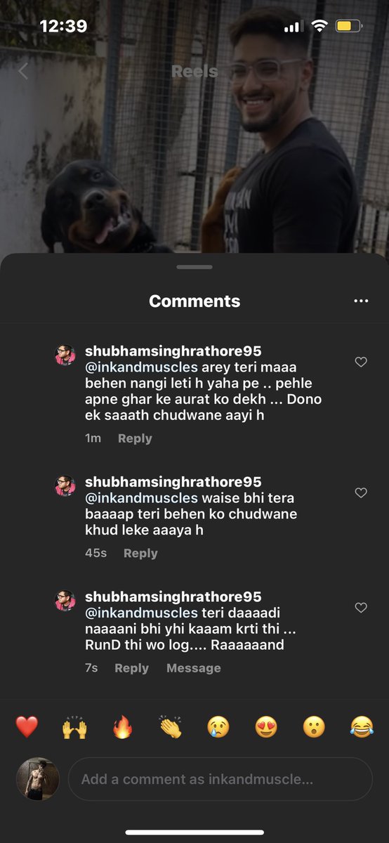 inkandmuscles's tweet image. Hey @MumbaiPolice / @MahaCyber1 / @ShivSena / @sanjayp_1 

This person has been threatening and harassing me publicly on Instagram. Also defaming Bala Saheb Thackeray’s name. 

Request you too kindly take strict action against this person. 

Instagram id: shubhamsinghrathore95