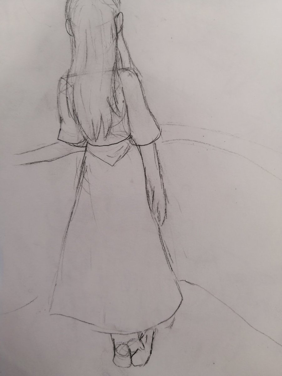 NDerpia's tweet photo. moral of the story if you want to draw someone from behind leave their feet out of the frame https://t.co/Z6QaaASMlq
