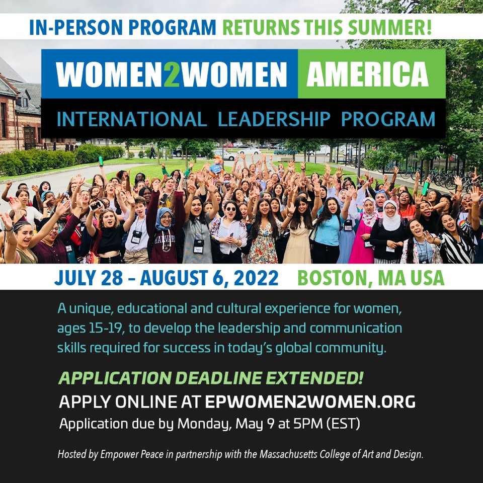 Êtes-vous une femme âgée de 15 à 19 ans ayant une expérience avérée danss le domaine de la consolidation de la paix, des femmes et du genre, ou des droits humains ?  Nous finançons la participation des femmes 🇨🇲 à ce programme international de leadership ow.ly/KNWV50ITAVn