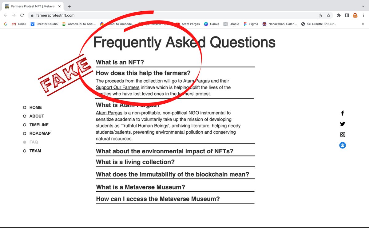 Atam Parags is not related in any manner to the farmersprotestnft.com and Lekh-Haq. The public is hereby cautioned to beware of anyone making false claims about their partnership with Atam Pargas. @farmers_nft @SheenaokaWoman @samitakaur74 @_DeepK_Sandhu @AvvijitDhaliwal