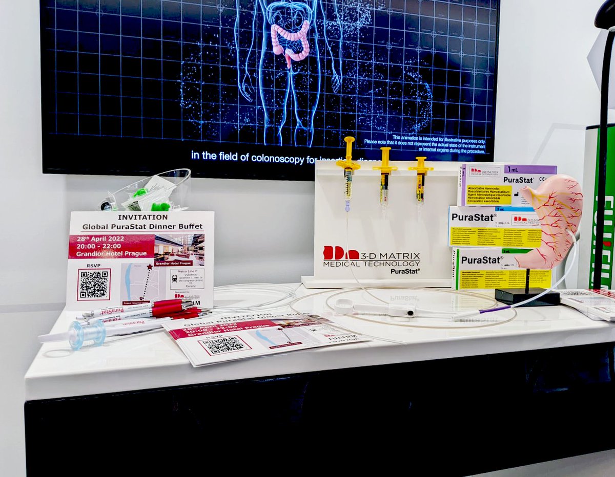 3dm_emea's tweet photo. If you are in Prague for the #ESGEDays2022, come and visit us at our partner @FujifilmEMEA's booth (n.1 and n.2) on the 2nd floor and learn more about #PuraStat! #ESGEDays2022 #3dmatrix #fujifilm #purastat #haemostaticagent #medicaldevice #GI #bleeding #peptides https://t.co/DBuV5XsdNe