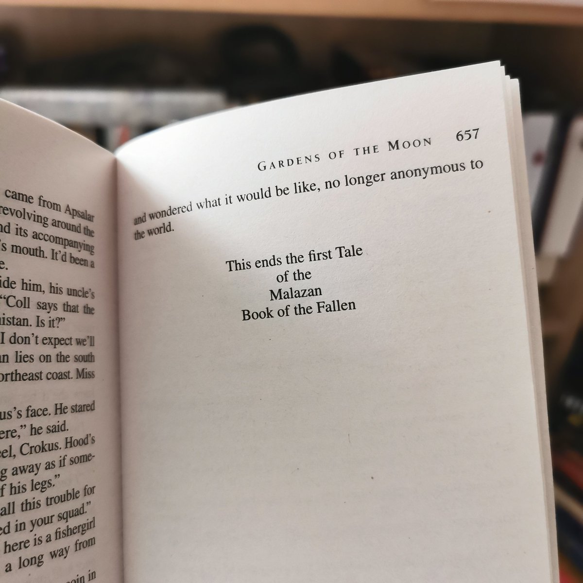whisper1901's tweet photo. What a ride! I'm taking a short break for my reading buddy to catch up, but then I'm on to the next one! @erikson_steven
Know how to hook you.
And see, I didn't mark too many quotes or make that many questions/predictions... #malazan #readingspree #reading #gardensofthemoon https://t.co/Do2hJkT1ts