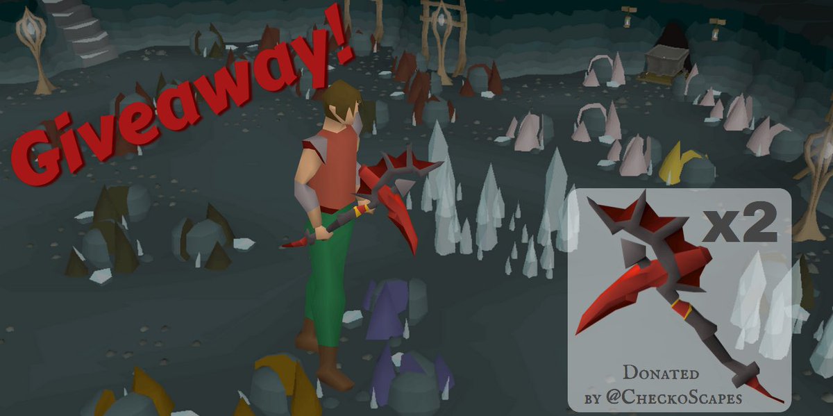 99SlayerTab (@99slayertab) on Twitter photo 💰#Runescape #Giveaway💰
Dragon Pickaxe giveaway! ⛏
2 Prizes! 2 Winners! Good luck!🤞
How to enter this giveaway:
- Follow <a href="/CheckoScapes/">CheckoScapes</a> ✅
- Like & Retweet this post ✅
- Comment your #OSRS username ✅
*Giveaway donated by <a href="/CheckoScapes/">CheckoScapes</a> 👏 💰#Runescape #Giveaway💰
Dragon Pickaxe giveaway! ⛏
2 Prizes! 2 Winners! Good luck!🤞
How to enter this giveaway:
- Follow <a href="/CheckoScapes/">CheckoScapes</a> ✅
- Like & Retweet this post ✅
- Comment your #OSRS username ✅
*Giveaway donated by <a href="/CheckoScapes/">CheckoScapes</a> 👏