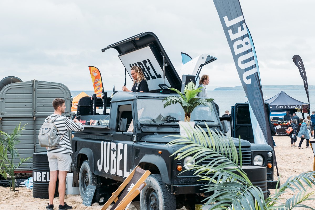 We are super excited to welcome JUBEL  as one of our sponsors at St Ives Food &amp; Drink Festival this year. They will be joining us with their Land Rover bar pouring ice cold pints all weekend. !