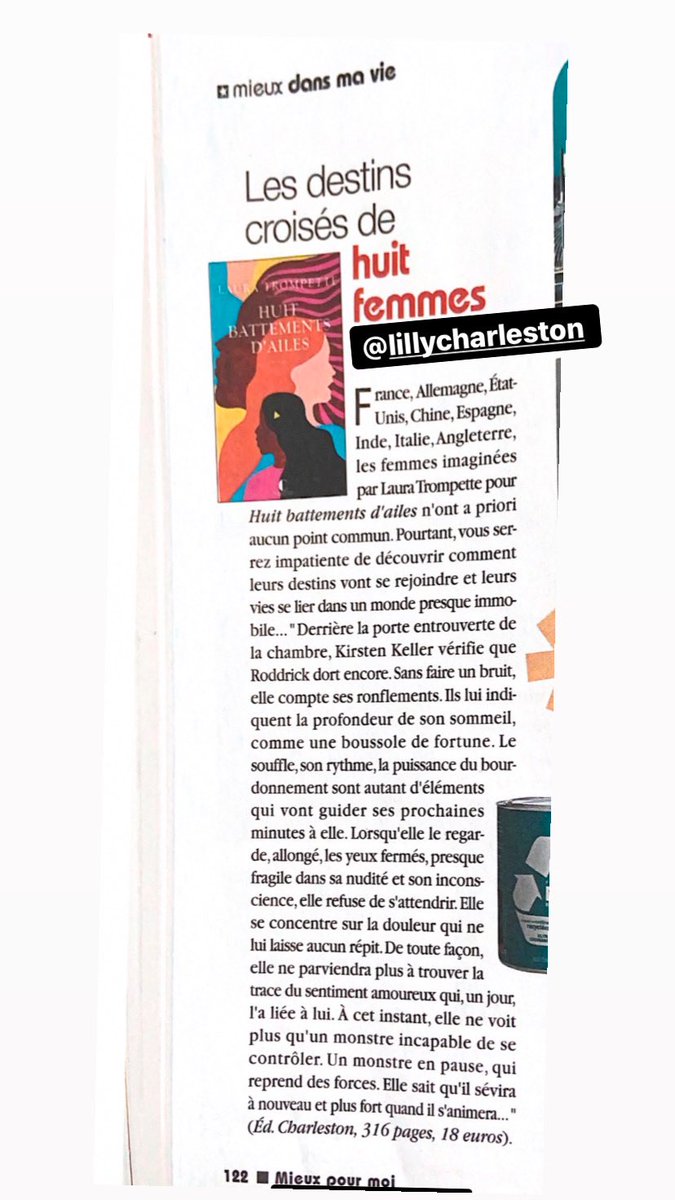 Laura Trompette 🎺 (@lauratrompette) on Twitter photo #JeudiPhoto Nouvel article sur mon 9e roman, « Huit battements d’ailes », avec un court extrait à découvrir…
<a href="/LillyCharleston/">Éditions Charleston</a> #JeudiPhoto Nouvel article sur mon 9e roman, « Huit battements d’ailes », avec un court extrait à découvrir…
<a href="/LillyCharleston/">Éditions Charleston</a>